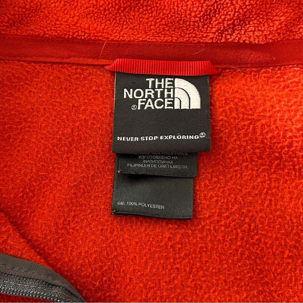 The North Face Quarter Zip Pullover Men's Polartec Red Orange Size XL - Picture 3 of 7